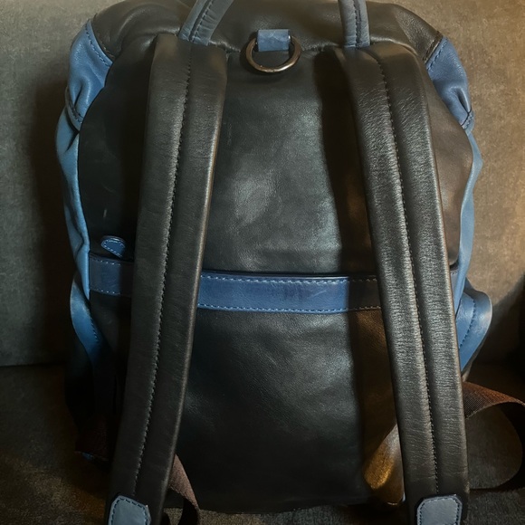 Coach Leather Backpack/Daypack. Midnight/Cobalt Blue. Style# 71508 - Picture 3 of 15